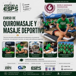 El curso de quiromasaje en Coruña de la Escuela Europea Parasanitaria ESPS es una de las formaciones más completas, reconocidas y actualizadas en el ámbito del masaje profesional en Galicia.